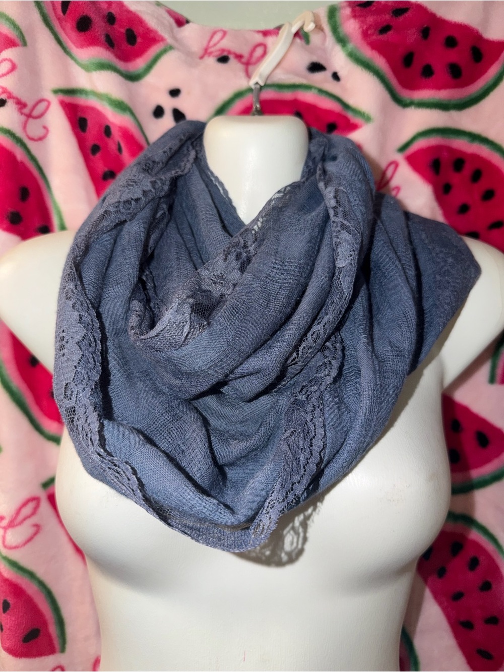 💙 Lace-Trim Infinity Scarf